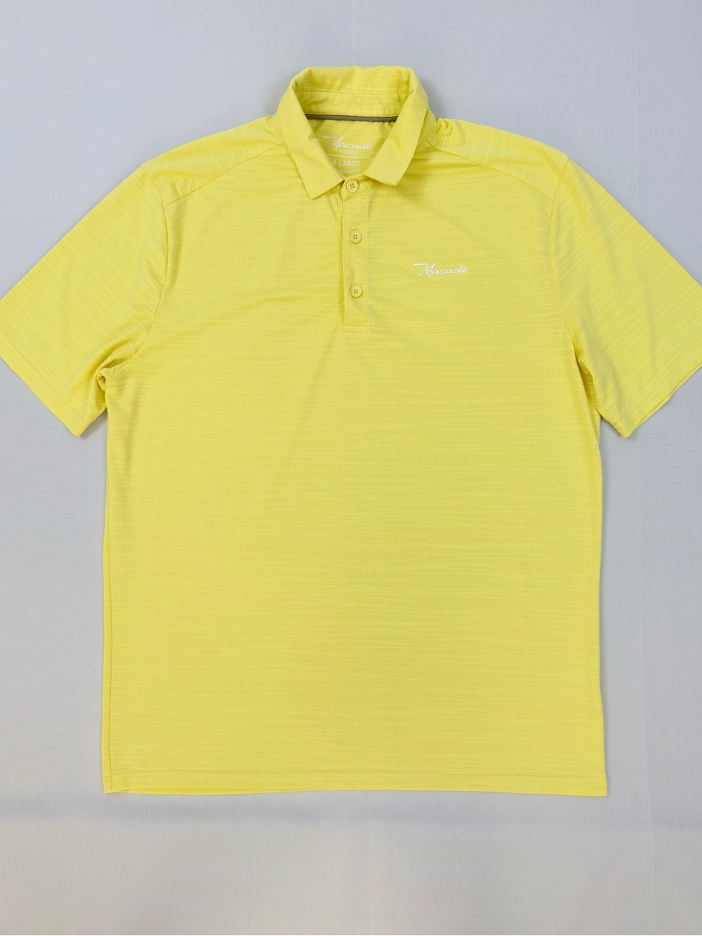 Macade Golf Performance Polo Shirt Yellow Stretch Men’s XL